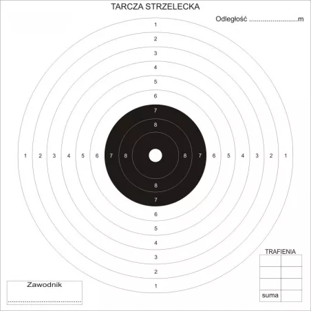 Zestaw 100 tarcz strzeleckich 14x14cm